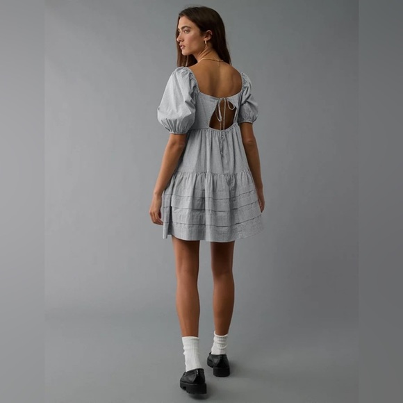 American Eagle Puff Sleeve Tiered Babydoll Mini Dress Size XXL NWT - Picture 3 of 12